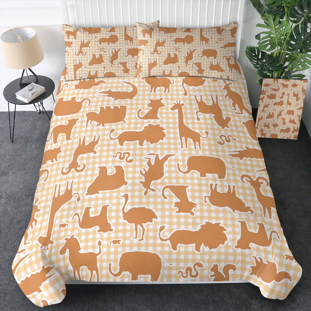 Animel Orange Shadow Stripes Bedding Set Animel Orange Shadow Stripes Bedding Set