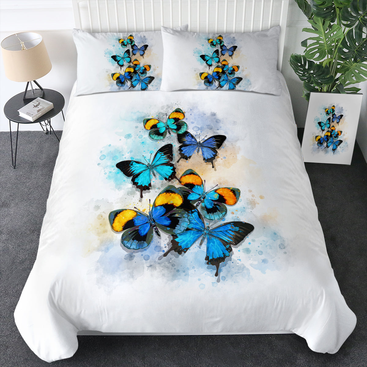 Blue Tint Butterflies Bedding Set Blue Tint Butterflies Bedding Set