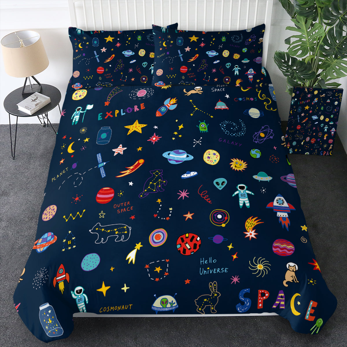 Cute Colorful Tiny Universe Draw Bedding Set Cute Colorful Tiny Universe Draw Bedding Set