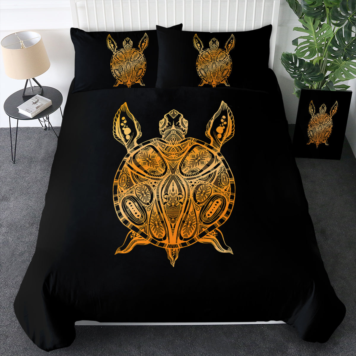 Golden Aztec Pattern Turtle Bedding Set Golden Aztec Pattern Turtle Bedding Set