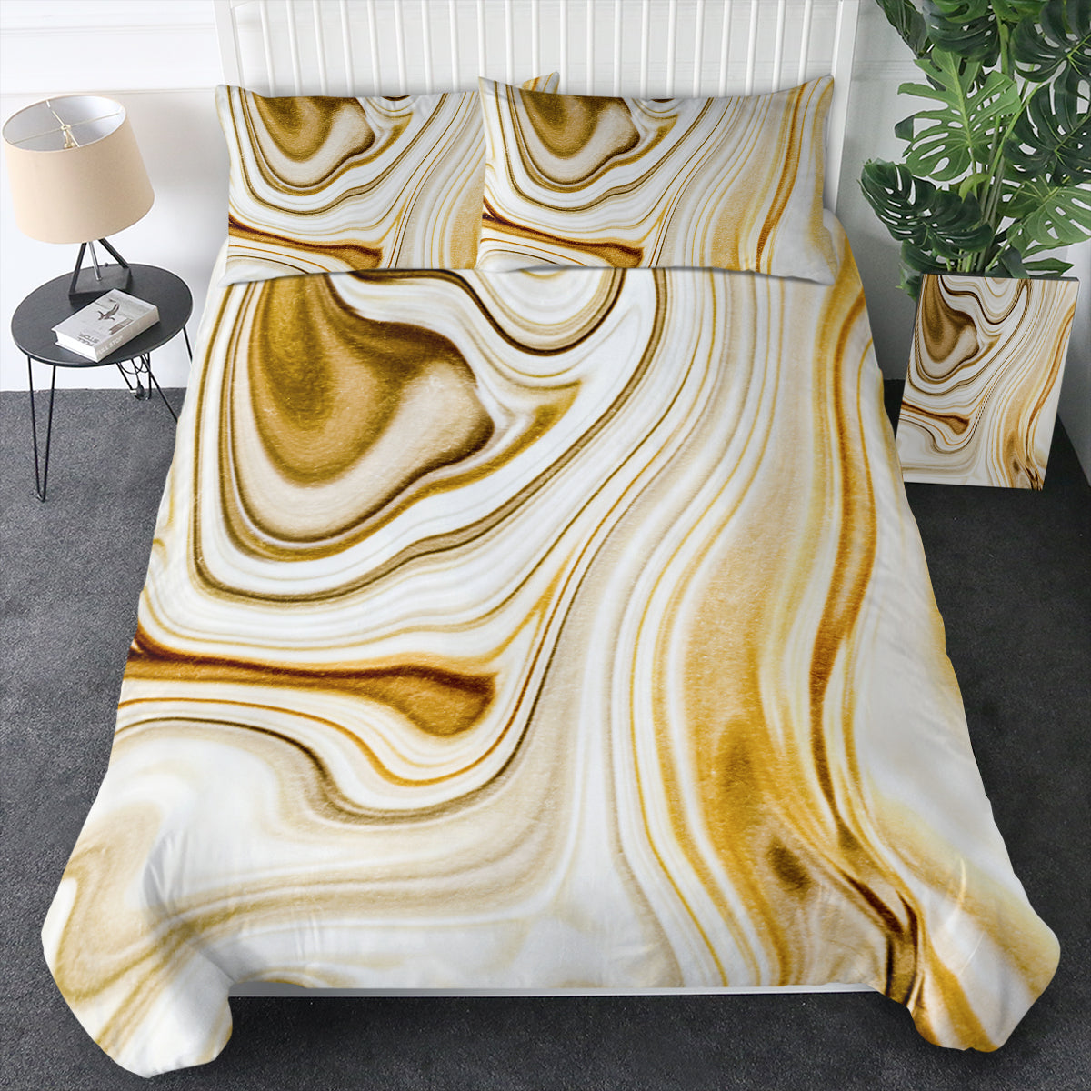 Golden Brown Old Paint Splatter Bedding Set Golden Brown Old Paint Splatter Bedding Set