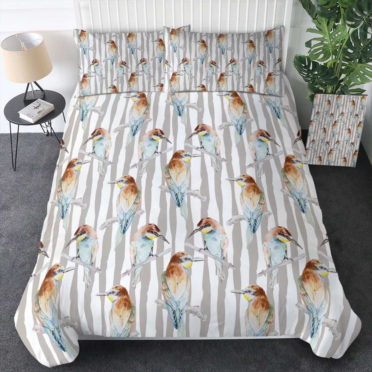Sunbird Beige Stripes Bedding Set Sunbird Beige Stripes Bedding Set
